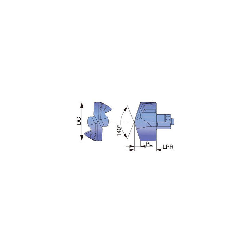 Tungaloy 6758035 Replaceable Drill Tips: DMH0472 AH9130, 12.00 mm Dia, 140 deg Point, AH9130