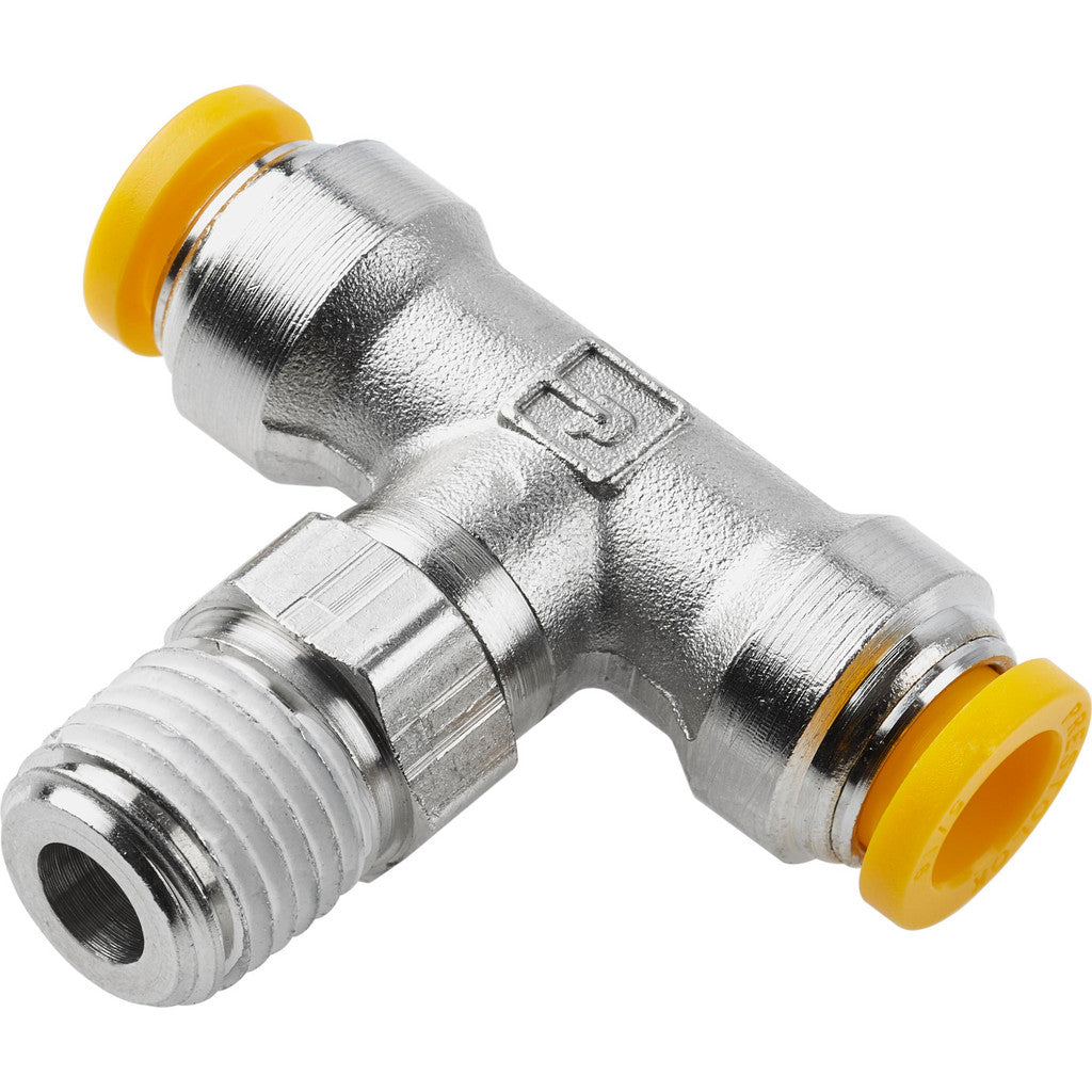 Parker W68PLP-8M-6R Push-to-Connect x Male BSPT Connector: 3/8 BSPT, 8 mm Tube OD