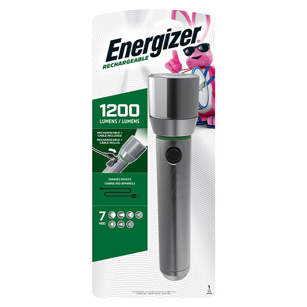 Energizer ENPMHRL7 Handheld Flashlight: LED, 1200 Lumens, Rechargeable Battery (Included), Max Beam Distance: 656 ft