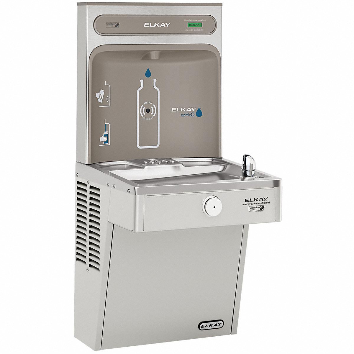 Elkay Drinking Ftn W/ Bottle Filler, H 39 3/4In, 4in (VRCGRN8WSK)