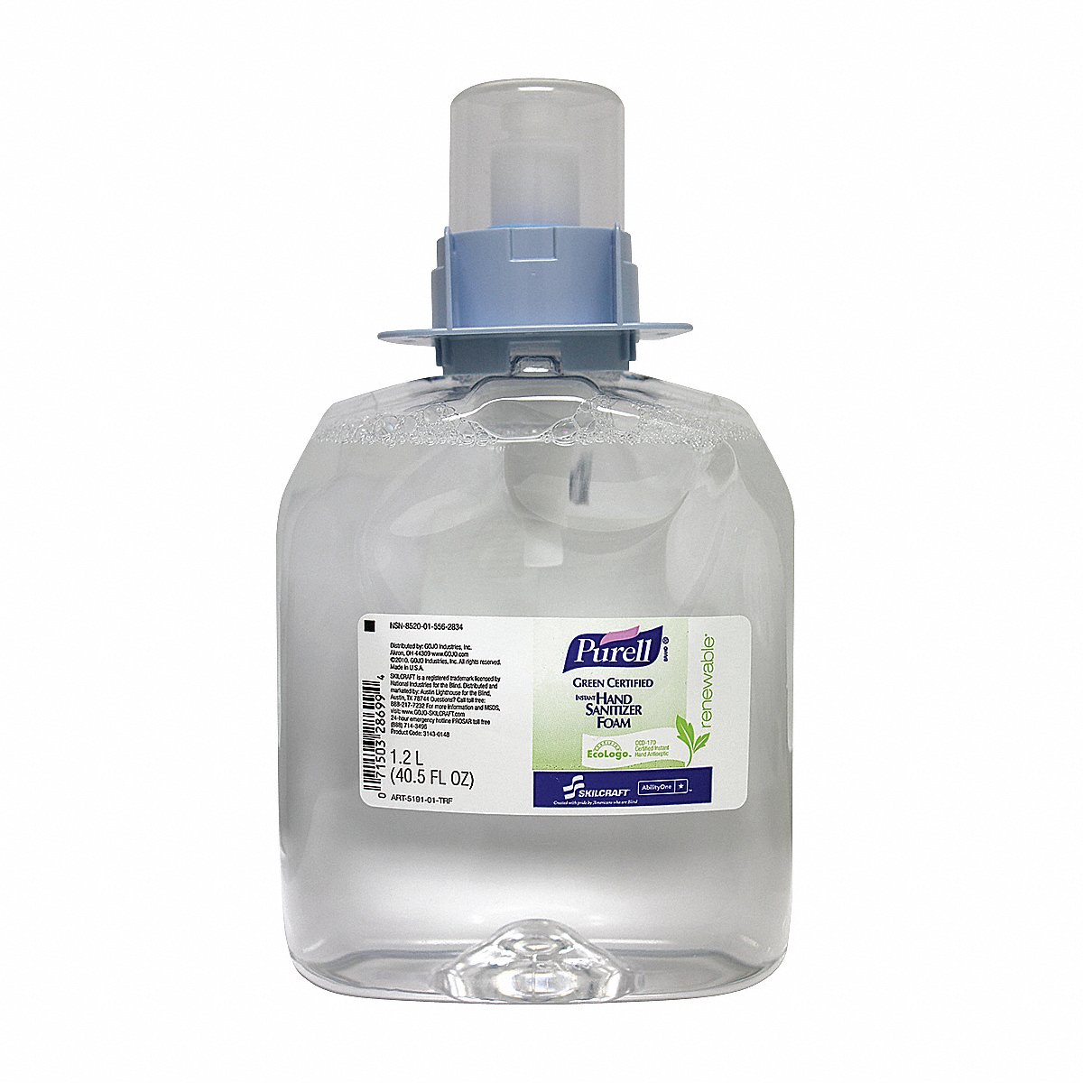NSN5562834 Foam Hand Sanitizer Refill, with Moisturizes, 1200mL, 3/BX