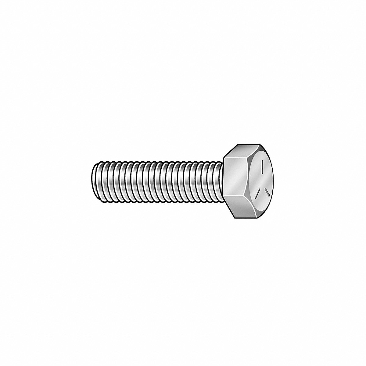 Hex Head Cap Screw, Steel, 3/4" L, 1/4"-20, PK5 (MPB3070)