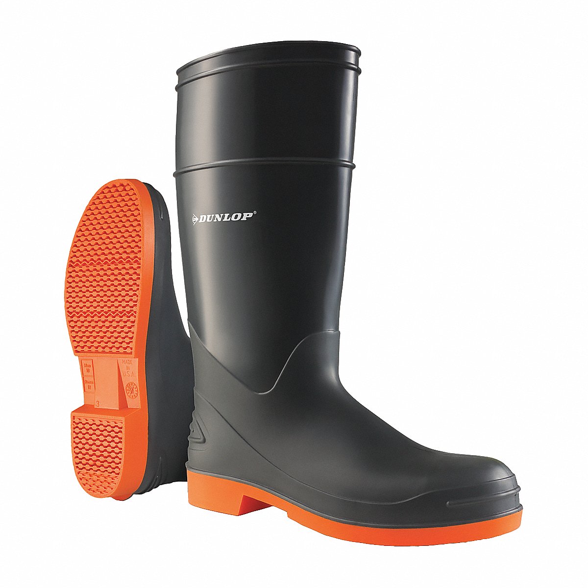 Dunlop Rubber Boot, Men'S, 10, Knee, Black, Pr (8798200)