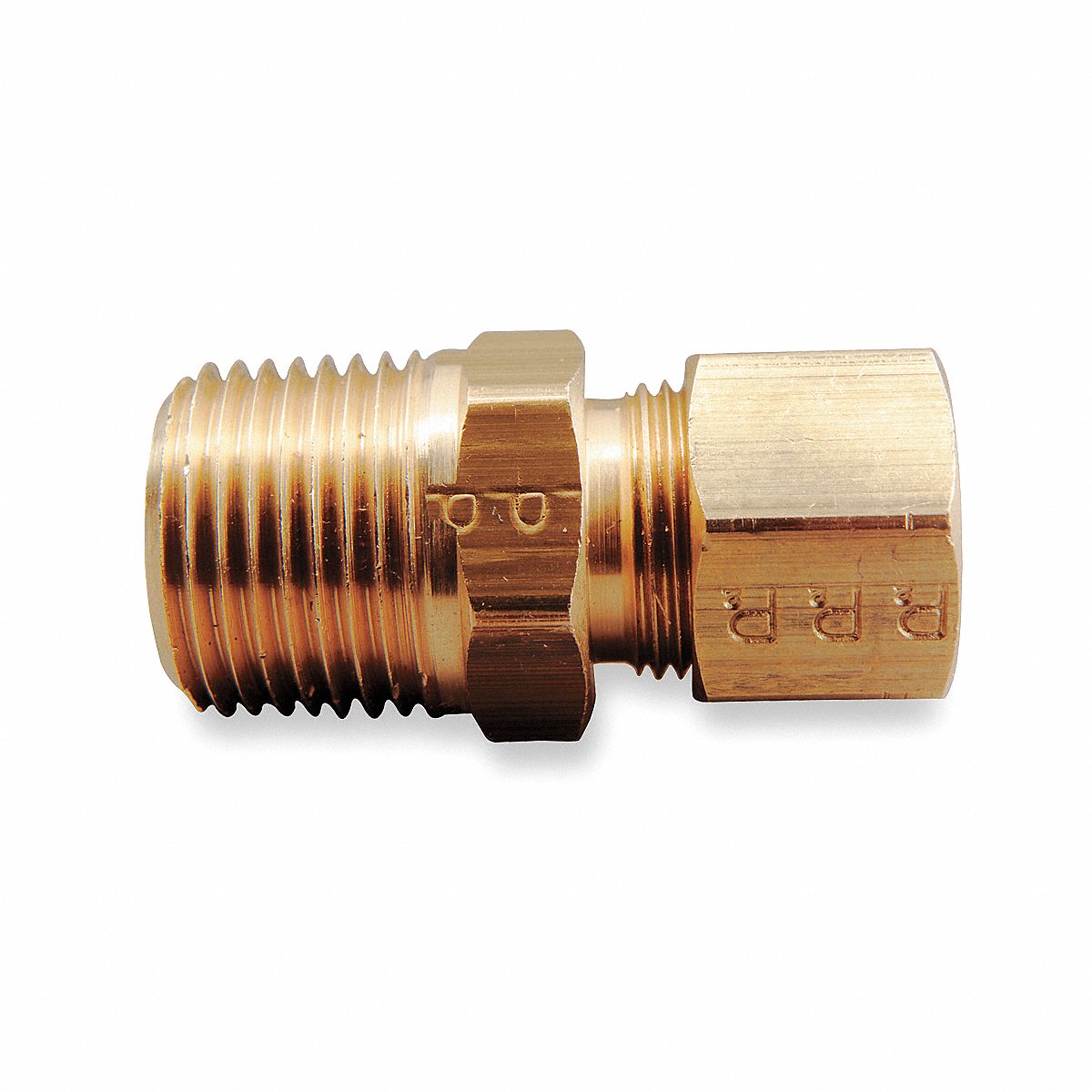 Parker Connector, Brass, Compxm, 1/4In, Pk10, 4In (68C-4-4)