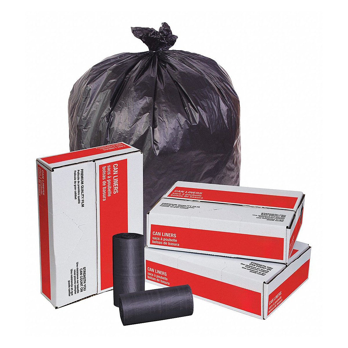 Grainger Trash Bags, Black PK250 (2U384)