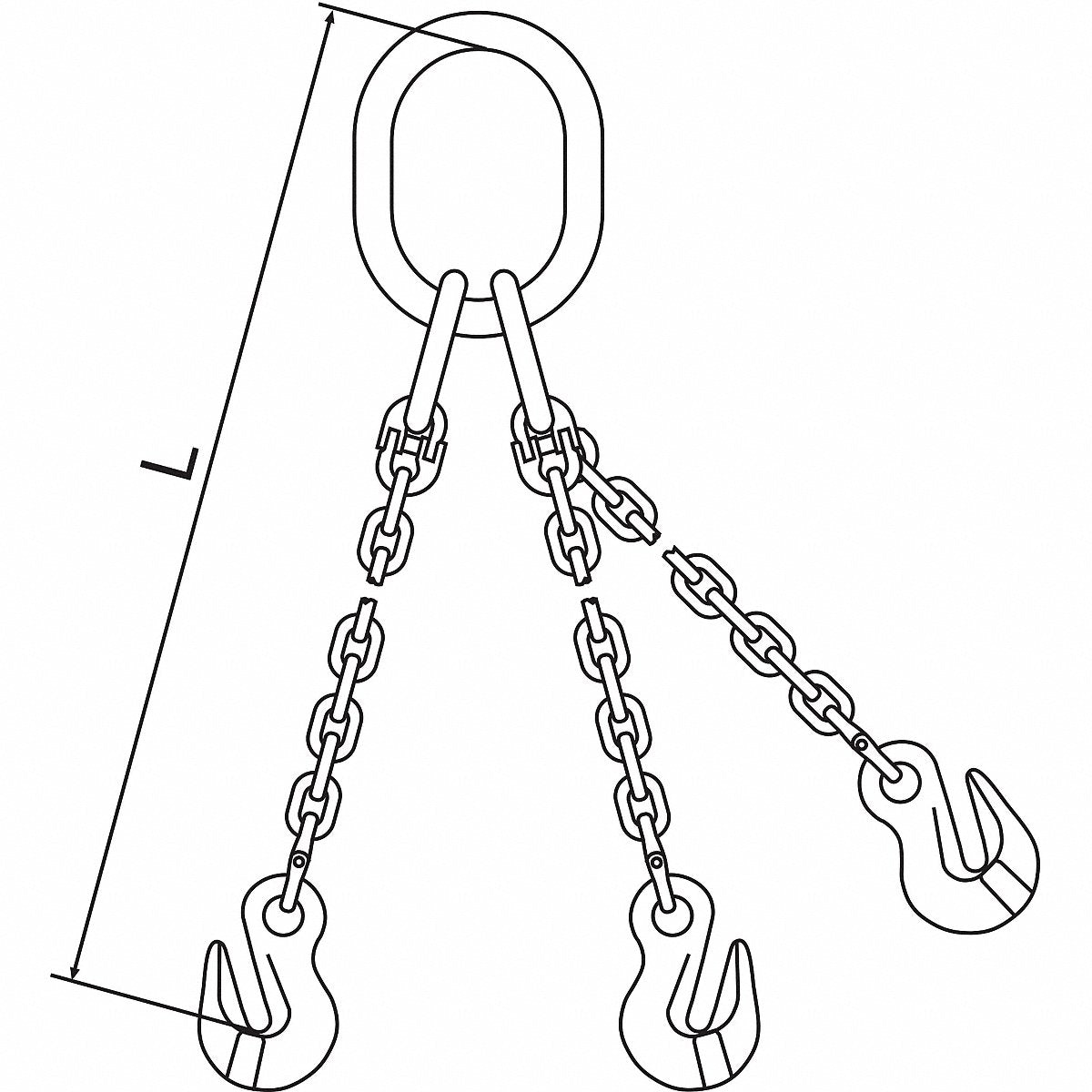 Pewag Grade 120 Chain Sling, 9/32", Size G, 5 ft, Two-Leg Oblong Grab (7G120TOG/5)