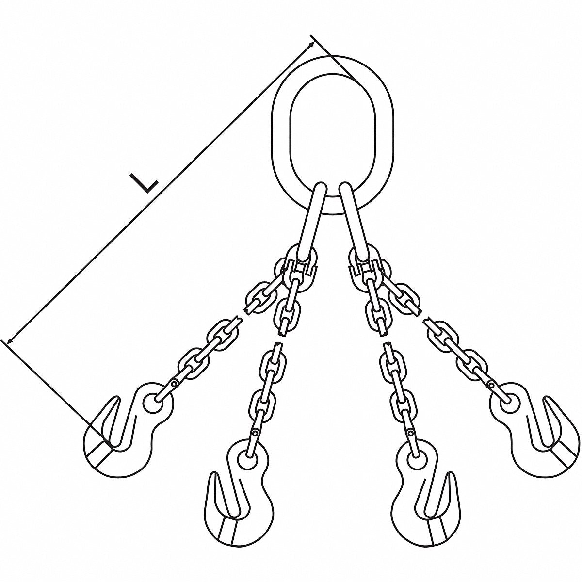 Pewag Grade 120 Chain Sling, 3/8", Size G, 5 ft, Quick Oblong Grab (10G120QOG/5)