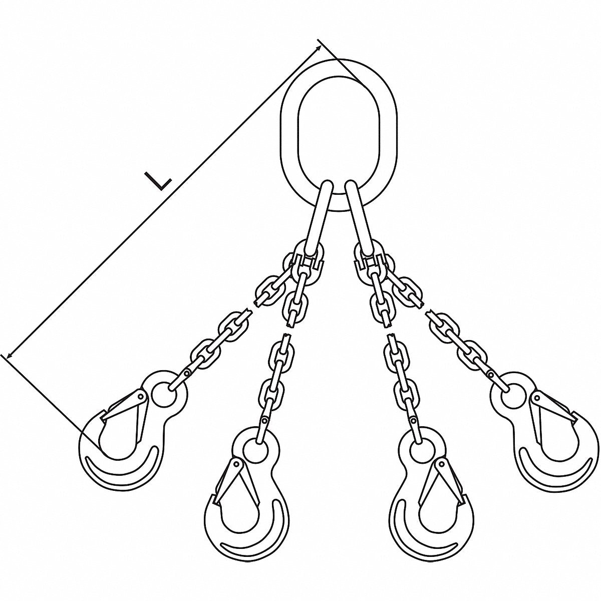 Pewag Grade 120 Chain Sling, 3/8", Size G, 10 ft, Quick Oblong Sling (10G120QOS/10)