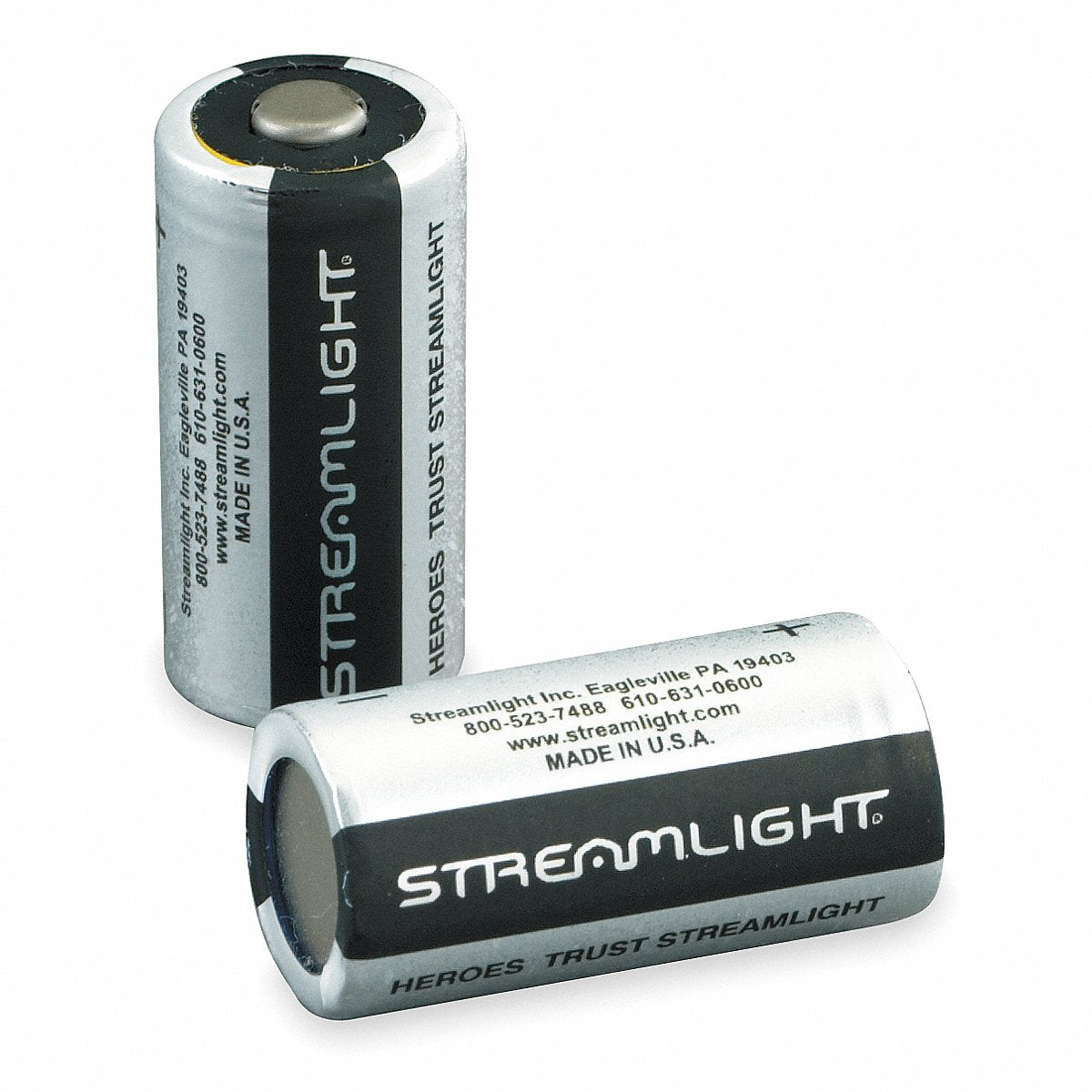 Streamlight Battery, Lithium, Size 123, 3Vdc, Pk2 (85175)