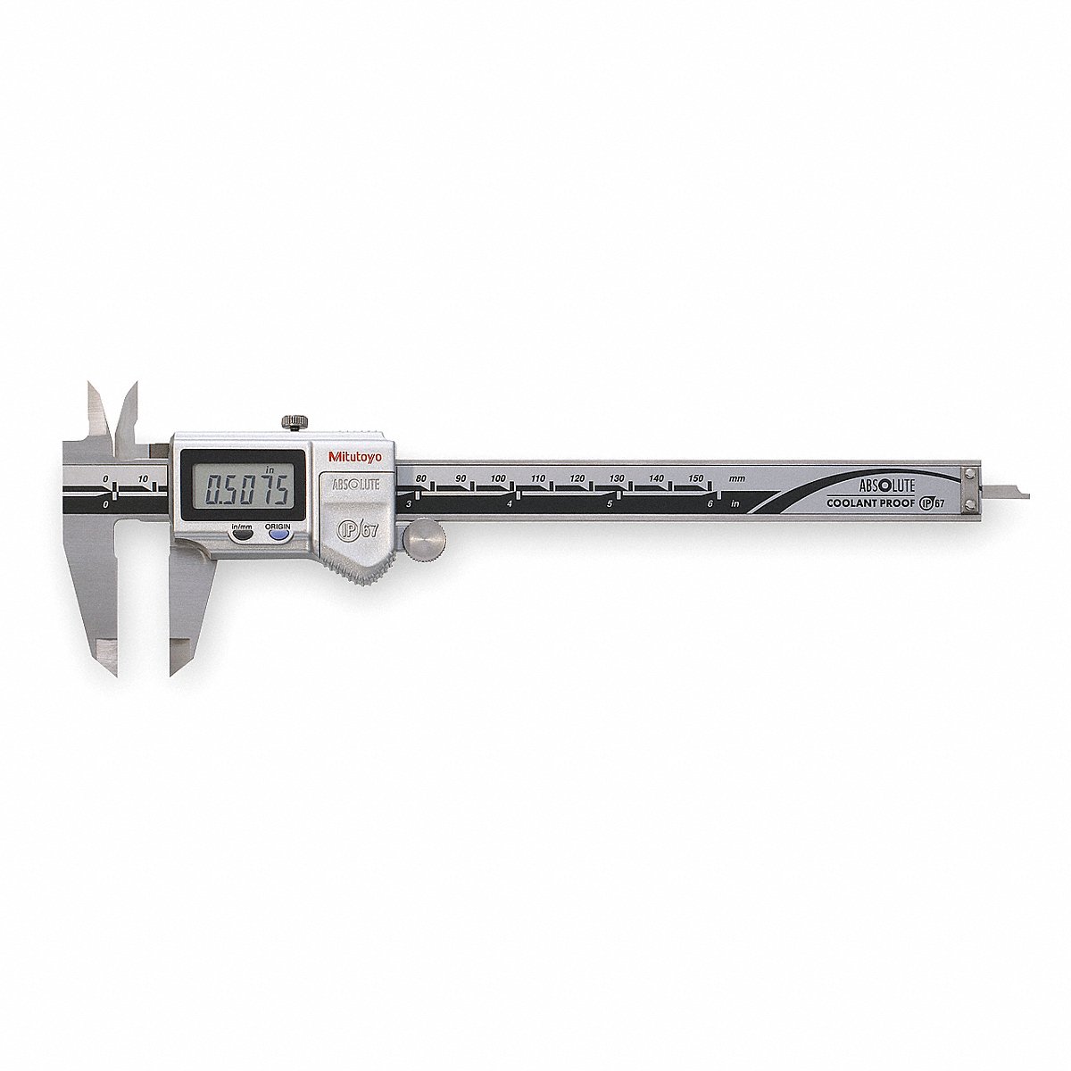 Mitutoyo Absolute Digital Caliper, 0 To 6 In, 6 In (500-752-20)