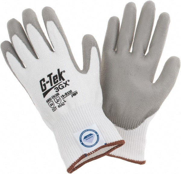 PIP 19-D330/L Cut, Puncture & Abrasion-Resistant Gloves: G-Tek 3GX 19-D330, Size Large, ANSI Cut A4, ANSI Puncture 2, Polyurethane, Dyneema Diamond
