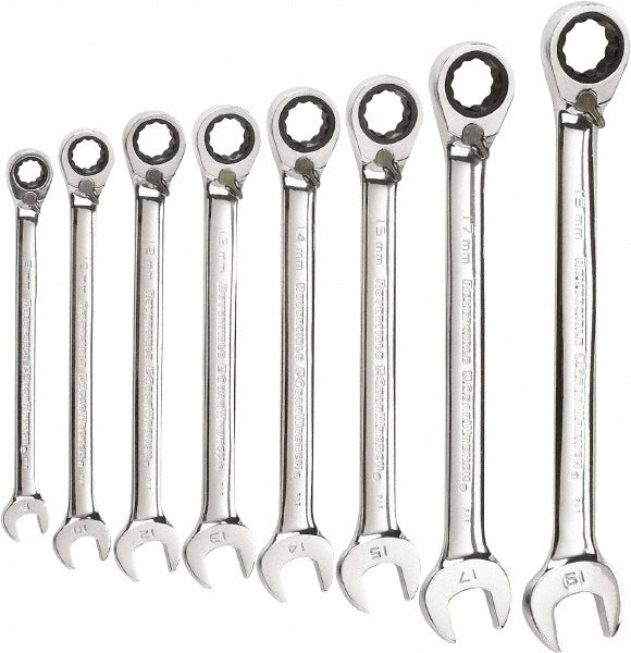 GEARWRENCH 9543 Combination Wrench Set: 8 Pc, 8 to 19 mm Wrench, Metric