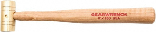 GEARWRENCH 81-110G Dead Blow Hammer: 8 oz Head, 1" Face Dia, Brass Head
