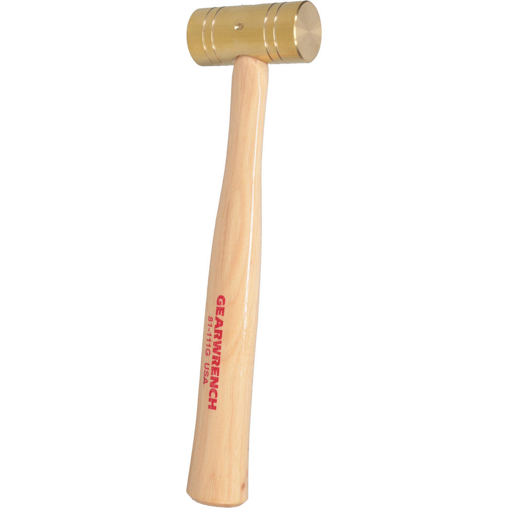 GEARWRENCH 81-111G Dead Blow Hammer: 1 lb Head, 1-1/4" Face Dia, Brass Head