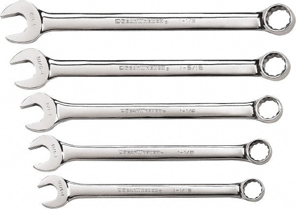 GEARWRENCH 81921 Combination Wrench Set: 5 Pc, 1-1/16 to 1-1/2" Wrench, Inch