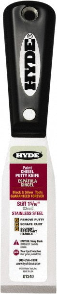 Hyde Tools 1240 Putty Knife: Stainless Steel, 1-5/16" Wide