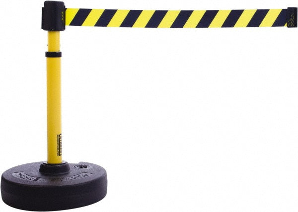 Banner Stakes PL4091 Barrier Post Base & Stanchion: 22 to 42" High, Round Base