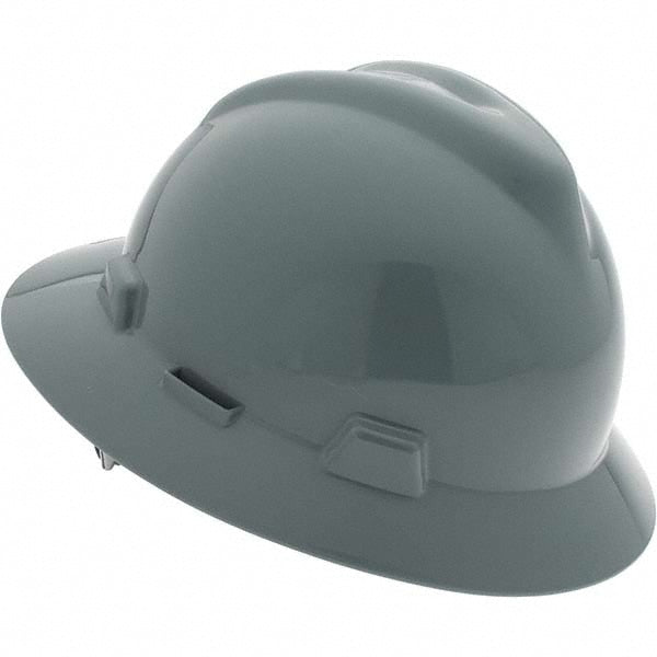 MSA 475367 Hard Hat: Impact Resistant, Full Brim, Type 1, Class E, 4-Point Suspension