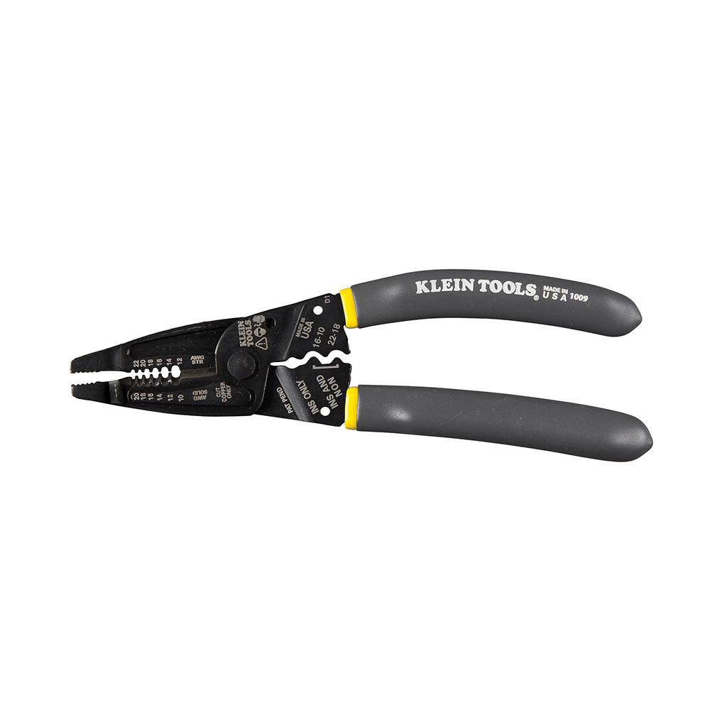 Klein Tools 1009 Wire Stripper: 20 AWG Solid & 22 AWG Stranded, 10 AWG Solid & 12 AWG Stranded Max Capacity