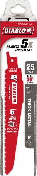 DIABLO DS0608BFD25 Reciprocating Saw Blade: Bi-Metal