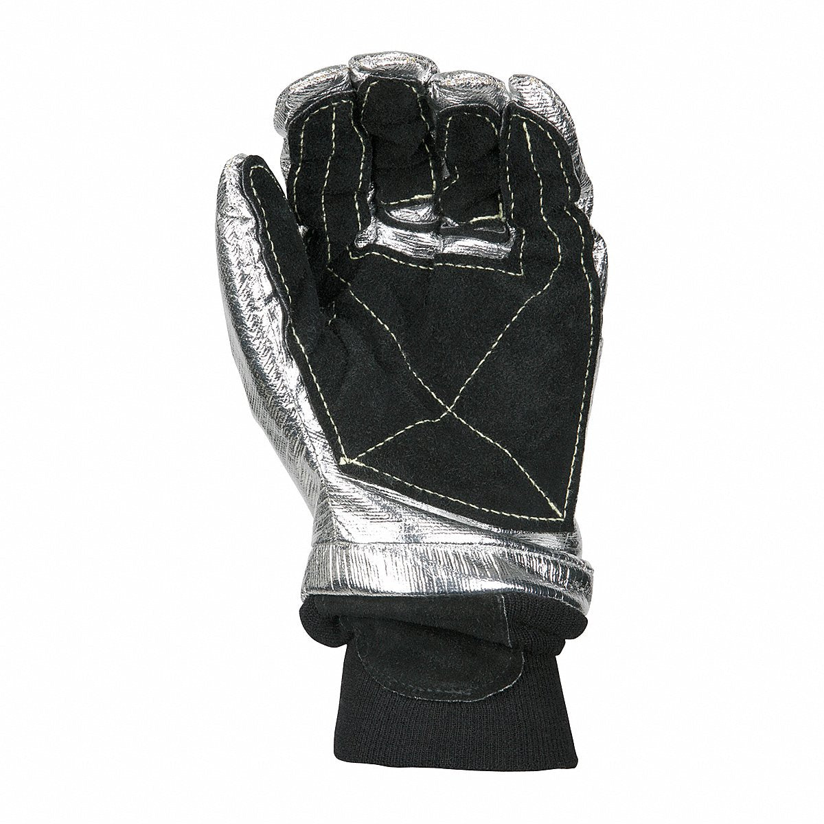 Shelby Firefighters Gloves, M, Blk/Slvr, Pr (5200)