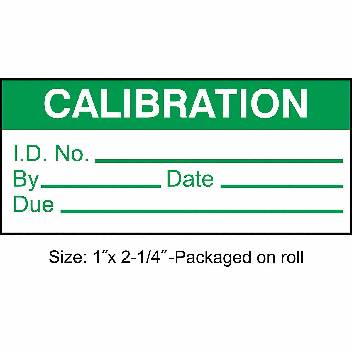 Stranco Inc Calibration Label, Eng, Green/White, Pk250 (TC3-21002-R250)