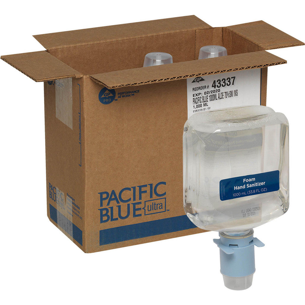 Georgia Pacific 43337 Pacific Blue Ultra Foam Sanitizer Refills For Automated Touchless Soap/Sanitizer Dispenser, Dye & Fragrance Free