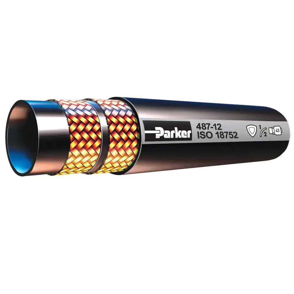 Parker 487TC-4-RL Hydraulic Hose: 475', 1/4" ID, Synthetic Rubber, 4000 Max psi