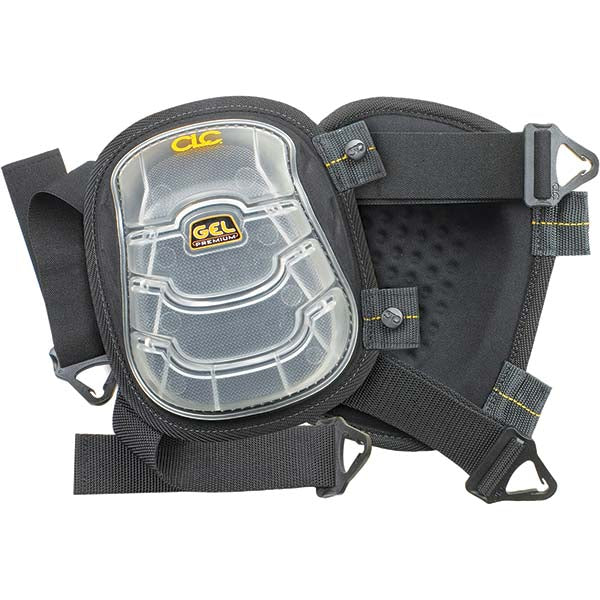 CLC 376 Knee Pad: 2 Strap, Rubber Cap, Buckle Closure, Universal