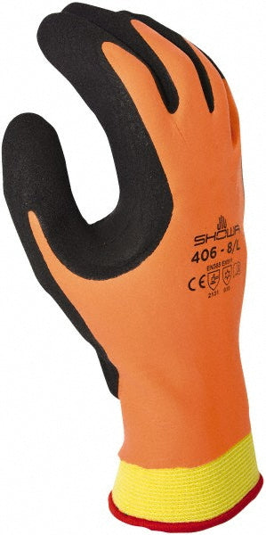 SHOWA 406XL-09 General Purpose Work Gloves: X-Large, Rubber Coated, Nylon