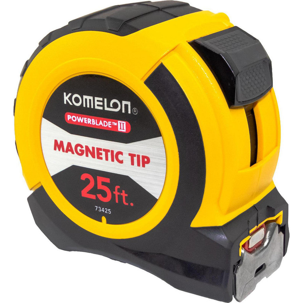 Komelon 73425 Tape Measure: 25' Long, 1-1/16" Width, Yellow Blade