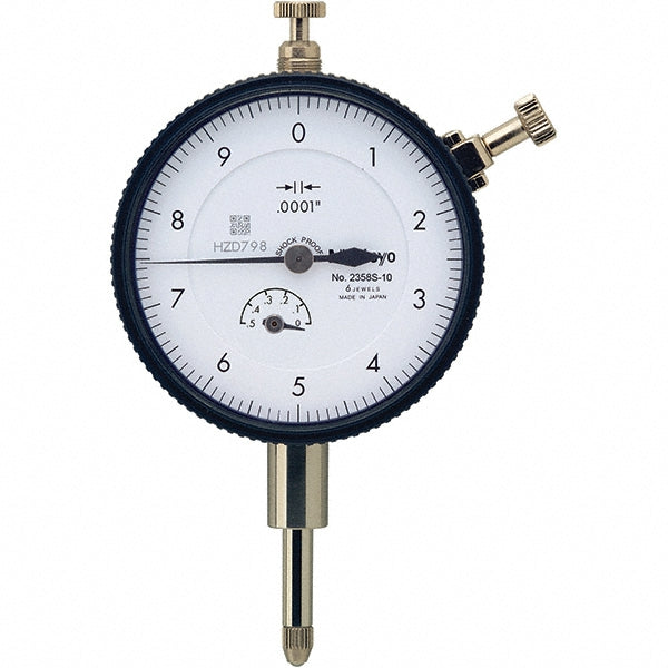 Mitutoyo 2358AB-10 Dial Drop Indicator: 0.5000" Max Measurement, 0-10 Dial Reading, 0.000100" Accuracy