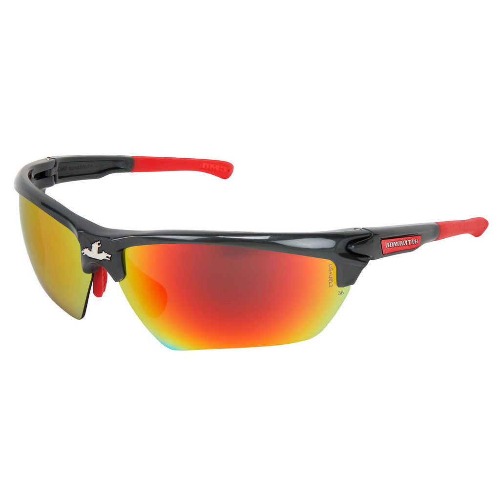 MCR Safety DM131RDC Safety Glasses: Anti-Fog & Scratch-Resistant, Polycarbonate, Fire Mirror Lenses, Full-Framed