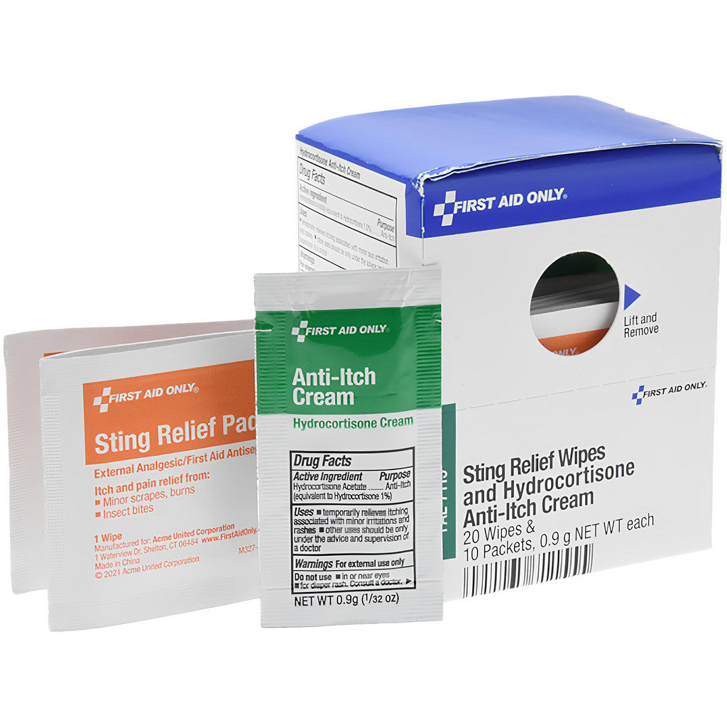 First Aid Only FAE-7115 Sting Relief: Ointment & Wipes, 1/32 oz Packet