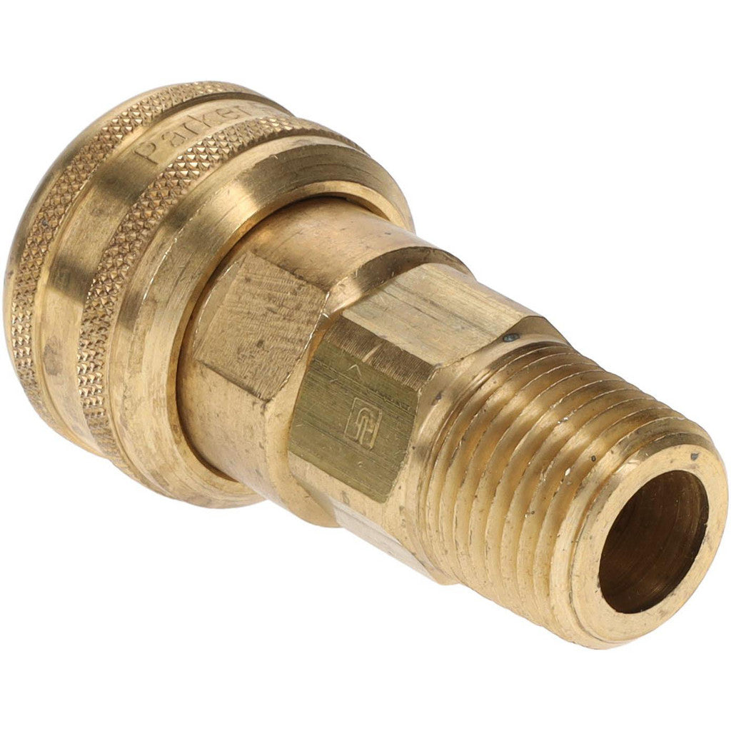Parker B34F Pneumatic Hose Coupling: 1/2-14, 3/8" Body Dia, Industrial Interchange