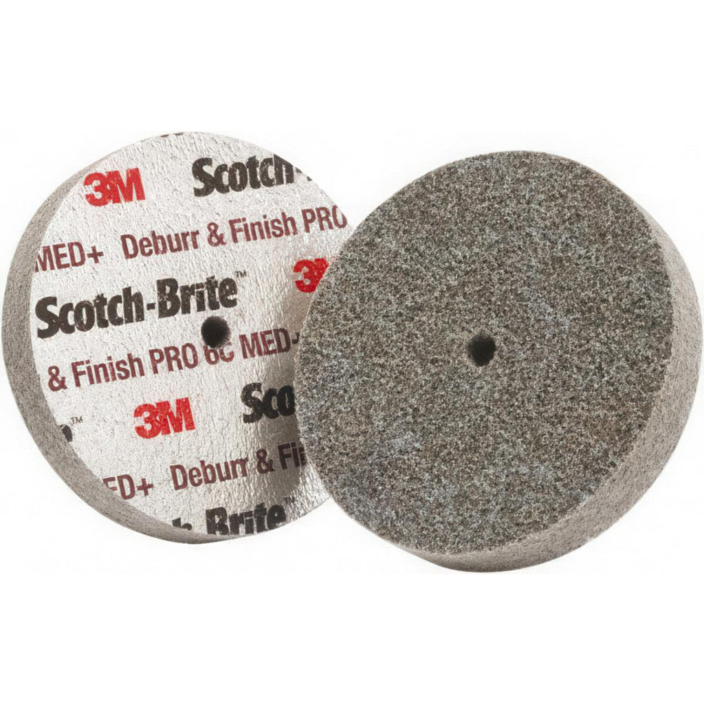 3M 7100053418 Deburring Wheel: 3" Dia, 1/8" Face Width, 1/4" Hole, 6 Density, Ceramic