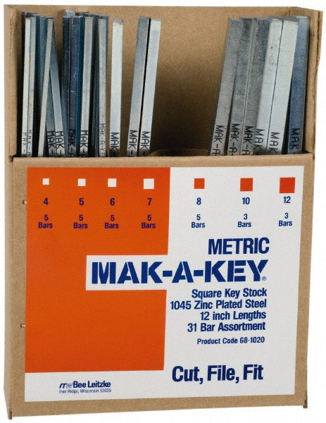 Mak-A-Key DISP-KSS031 Key Stock Assortment: 12" Long, Stainless Steel