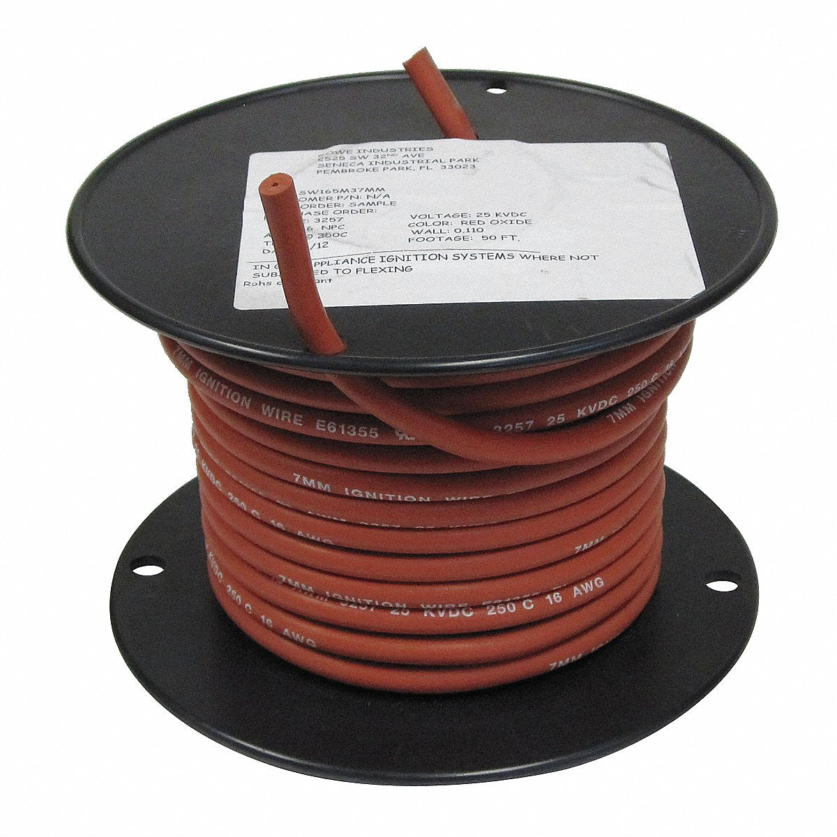 Rowe Highvoltageleadwire, 16Awg, Red, 50Ft, 50FT (SW168M3050)