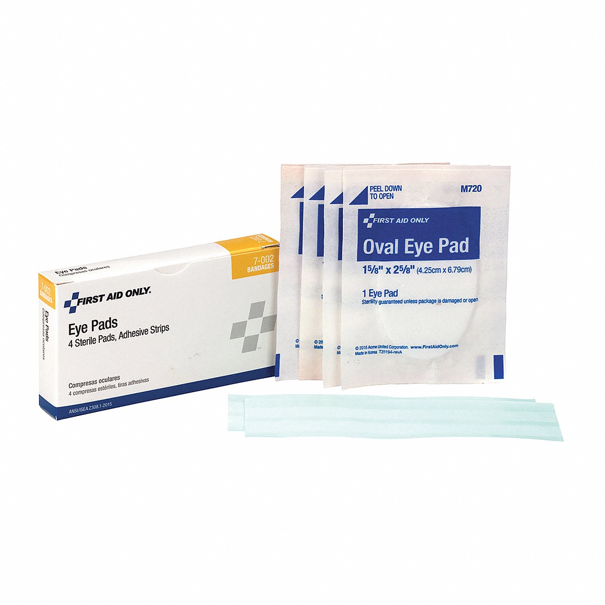 First Aid Only Eye Pads And Adhesive Strips, White (7-002)