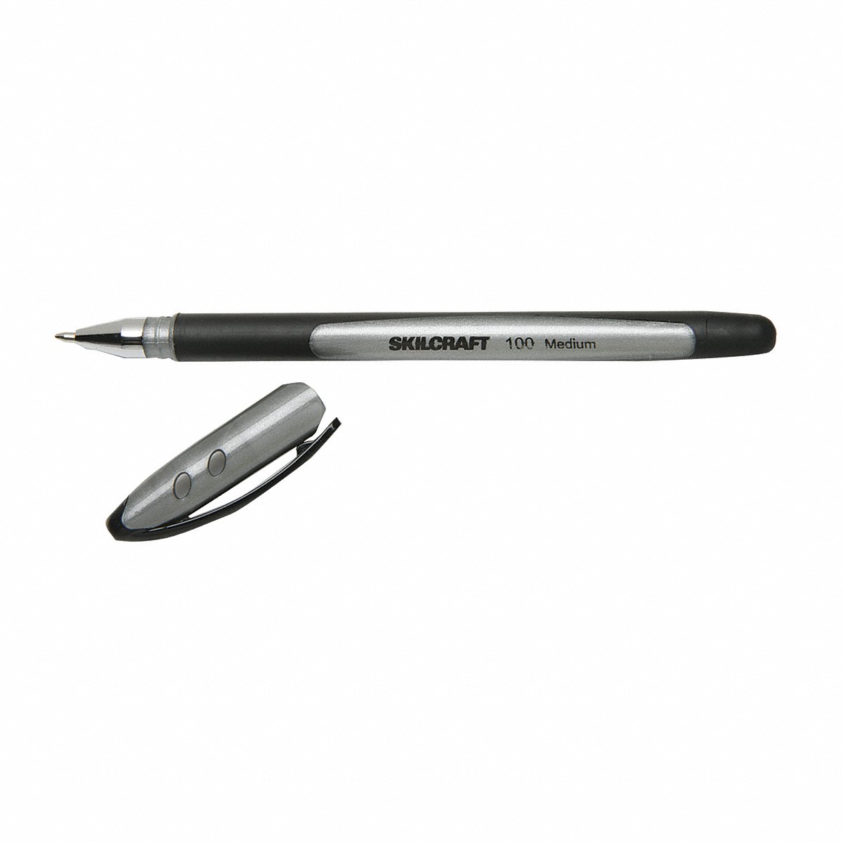 AbilityOne - SKILCRAFT 100 Rubberized Stick Pen - Medium Point, Black Ink 7520-01-422-0318