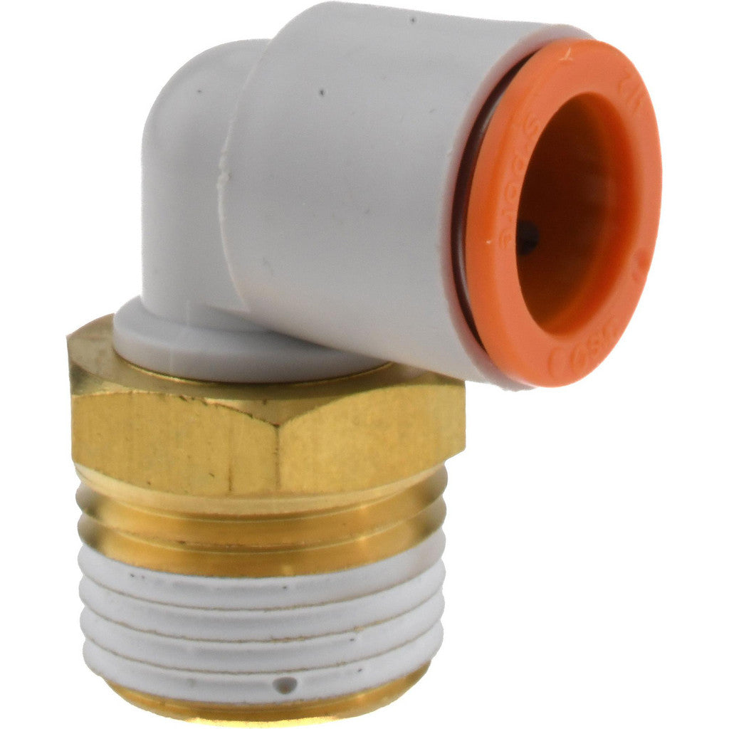 SMC PNEUMATICS KQ2L13-37AS Push-to-Connect Elbow: NPT, 1/2" Tube OD