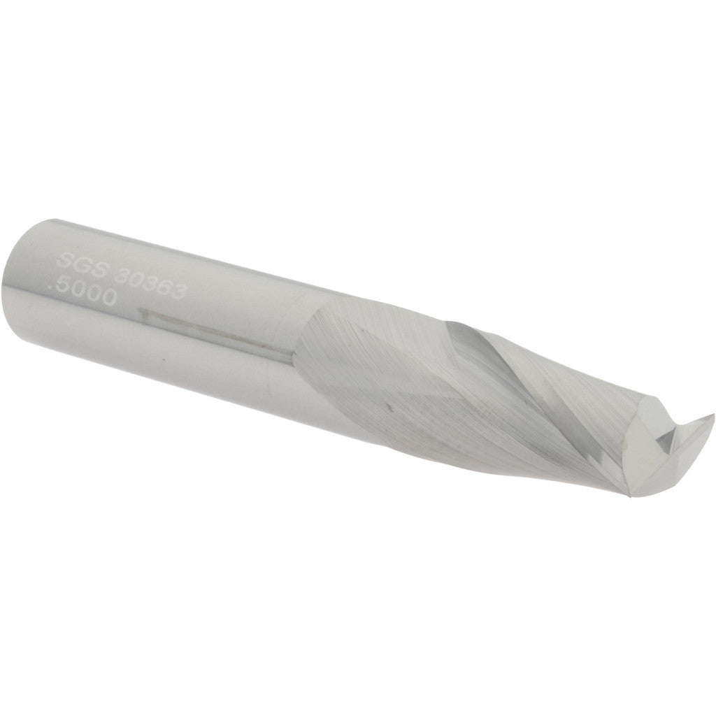 SGS 30363 Square End Mill: 1/2" Dia, 1" LOC