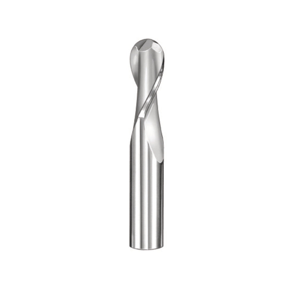 SGS 30312 Ball End Mill: 3/32" Dia, 9/32" LOC, 2 Flute, Solid Carbide