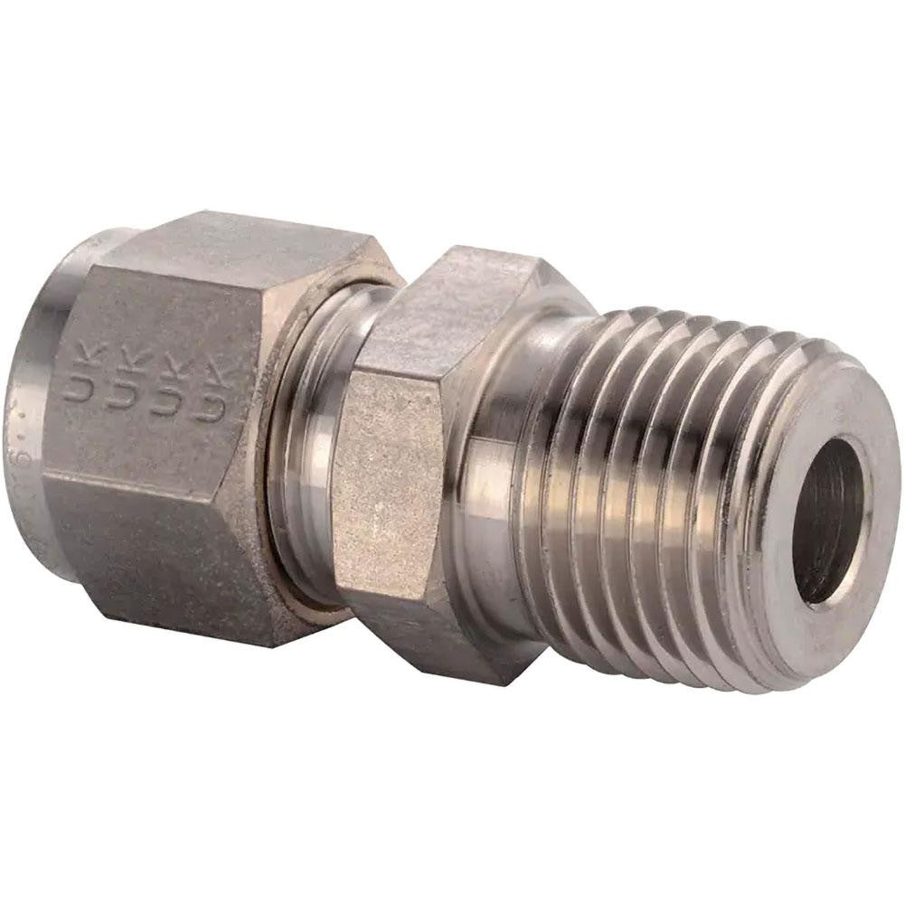 Parker 12MSC8N-316 Compression Tube Connector: 1/2-14" Thread, Compression x MNPT