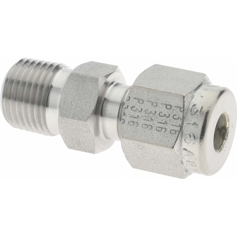 Parker 3MSC2N-316 Compression Tube Connector: 1/8-27" Thread, Compression x MNPT