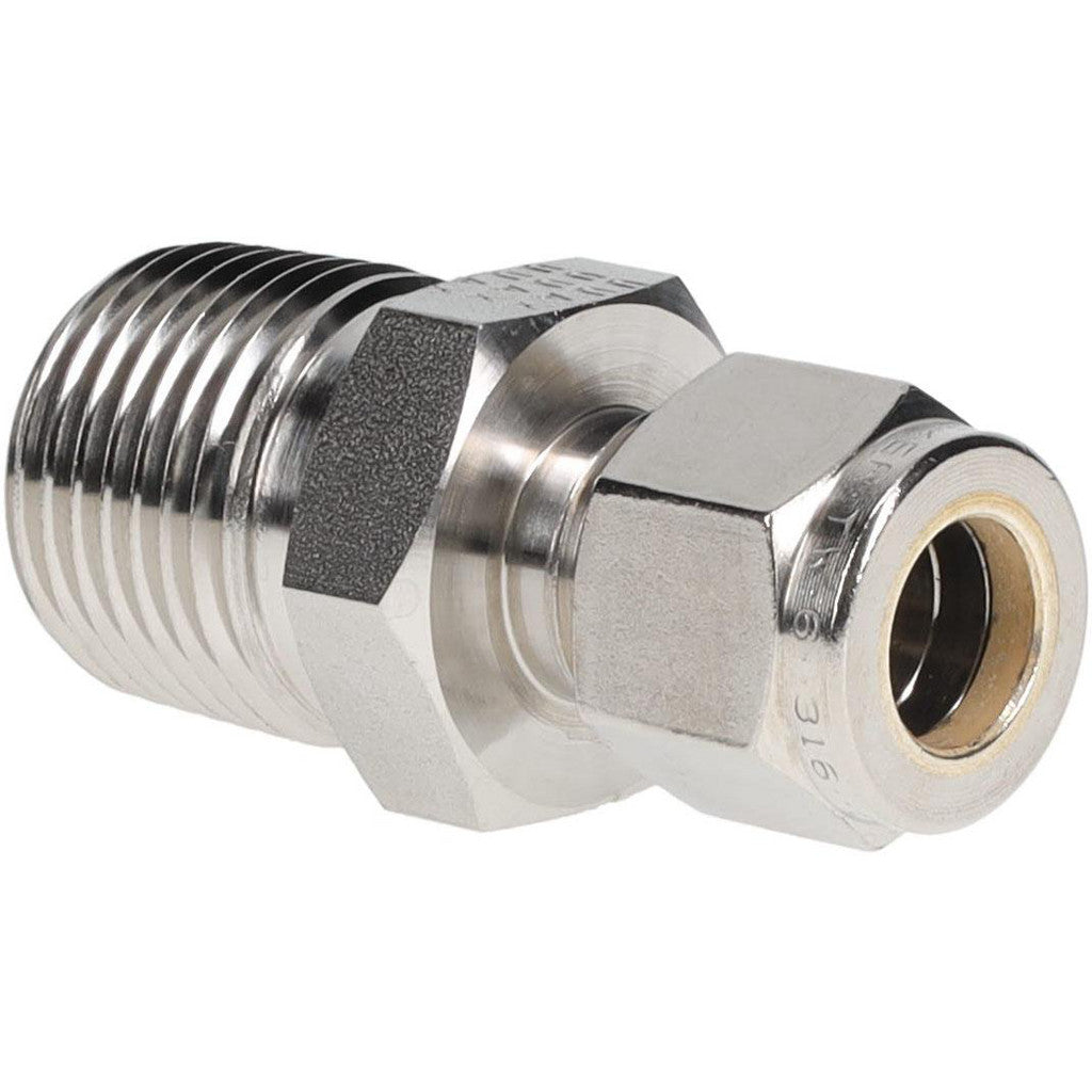Parker 6MSC8N-316 Compression Tube Connector: 1/2-14" Thread, Compression x MNPT