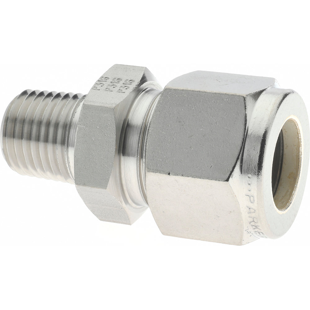 Parker 8MSC4N-316 Compression Tube Connector: 1/4-18" Thread, Compression x MNPT