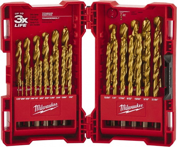 Milwaukee Tool 48-89-0012 29 Pc. THUNDERBOLT Titanium Drill Bit Set