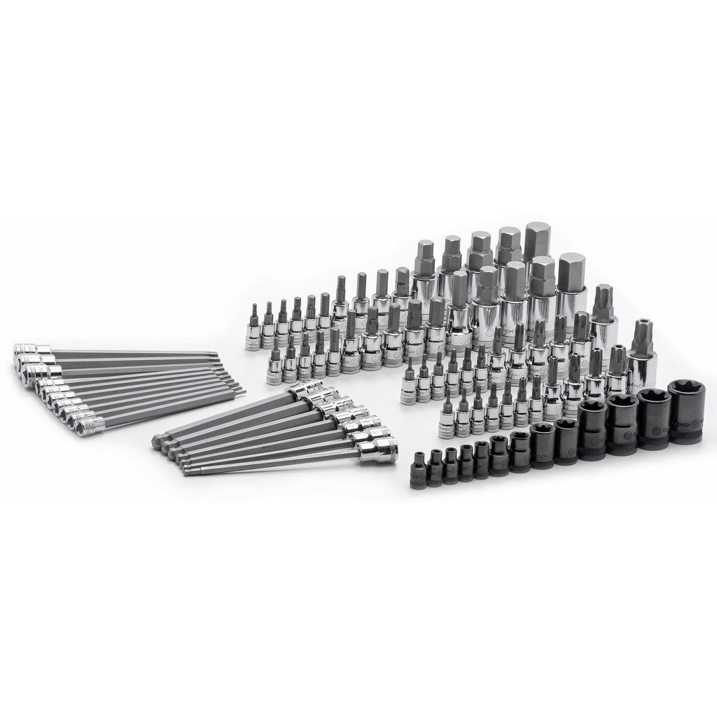 GEARWRENCH 80742 84 Pc. 1/4", 3/8" & 1/2" Drive Hex/Ball End Hex/Tamper Proof Torx/External Torx/Torx SAE & Metric Bit Set