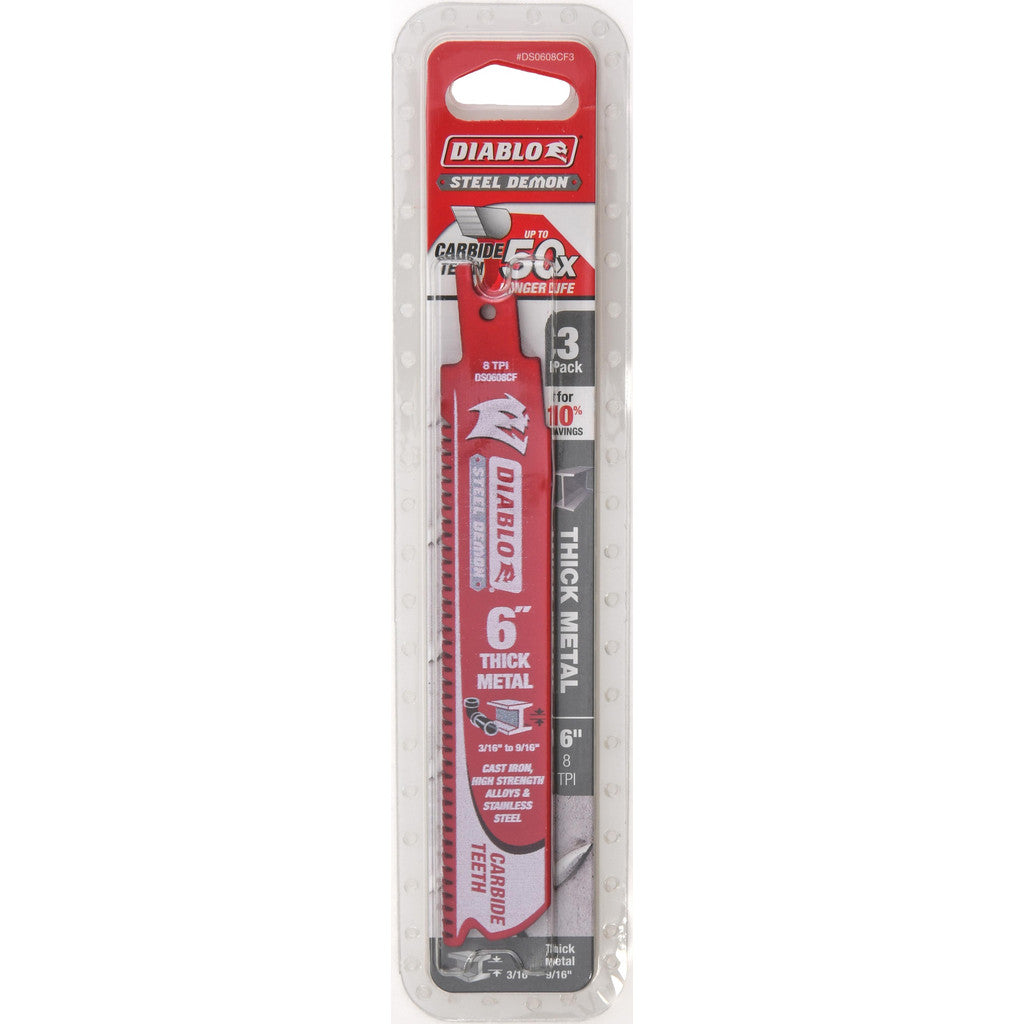 DIABLO DS0608CF3 Reciprocating Saw Blade: Solid Carbide